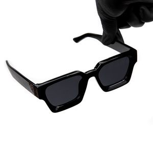 Large Super Dark Black Tint Top Quality Acetate Men's Hip Hop Sunglasses